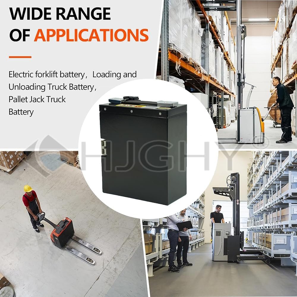 48V 12Ah LiFePO4 Battery Volt 12AH Electric Forklift Lithium Iron Phosphate Battery Replacement for 0-600W Electric Pallet Jack Truck Motor