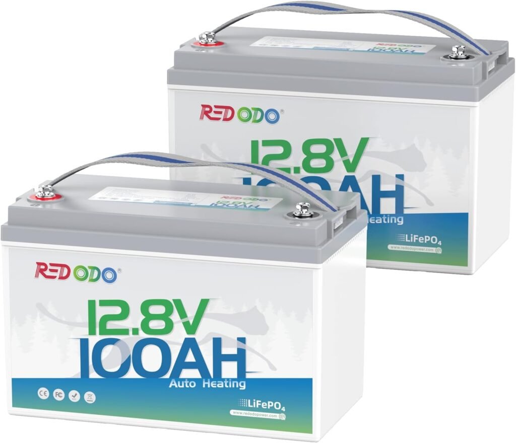 Redodo 12V 100Ah LiFePO4 Battery with Self Heating, Low Temperature Protection Group Lithium Battery, Built in 100A BMS, 4000+ Deep Cycles, Perfect for RVs, Off-Grid in Cold Areas Packs Redodo 12V 100Ah LiFePO4 Battery with Self Heating, Low Temperature Protection Group Lithium Battery, Built in 100A BMS, 4000+ Deep Cycles, Perfect for RVs, Off-Grid in Cold Areas Packs