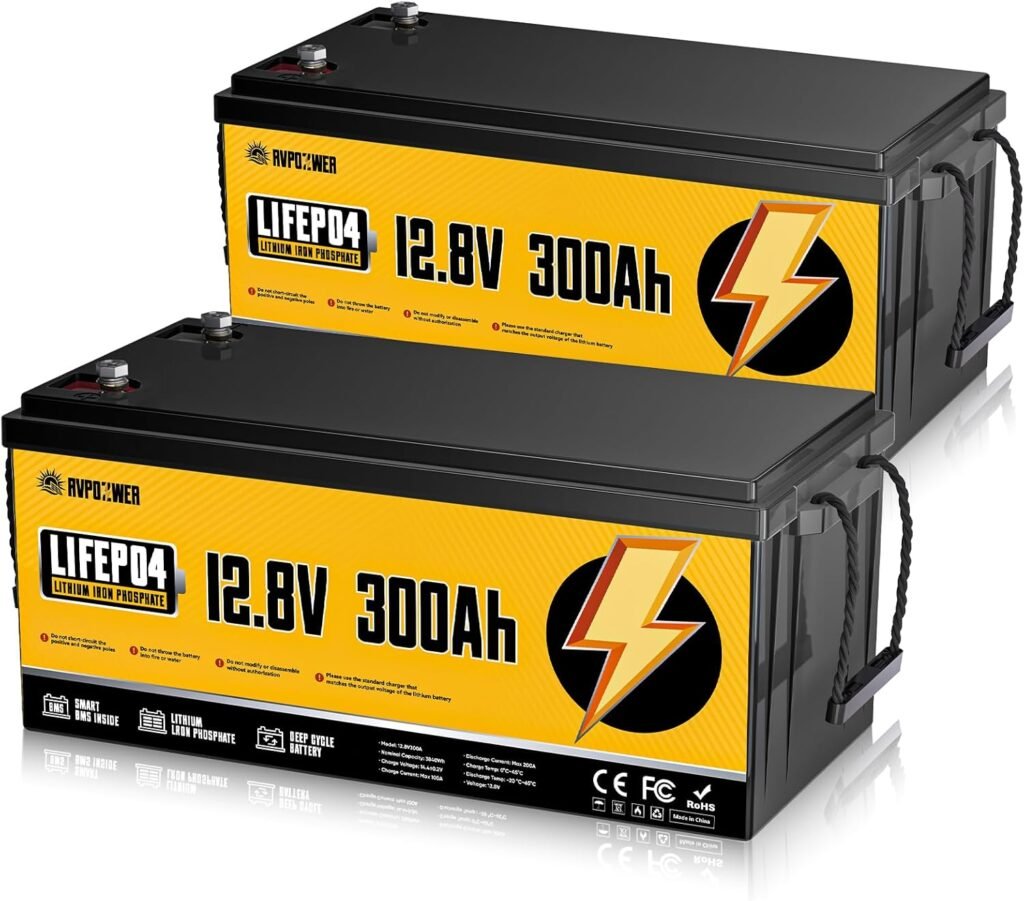 12V 300Ah LiFePO4 Lithium Battery, 200A Built-in BMS, 15000+ Deep Cycles, Lightweight Lithium Iron Phosphate Battery for RV, Marine, Trolling Motor, Solar, Off-Grid, Home Energy