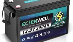 12V 300Ah Lithium LiFePO4 Battery, ECIENWELL 15000+ Deep Cycle Marine Battery with 200A BMS, 3840Wh Lithium Batteries for Golf Cart, Trolling Motor, RV, Truck, Kayak, Camping, Solar Panel, Off-Grid