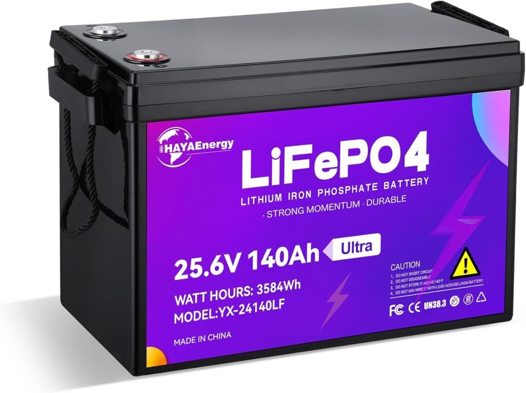 24V 50Ah Lithium Battery, Rechargeable LiFePO4 Battery with Built-in 50A BMS Board, 5000+ Deep Cycles, Perfect for RV, Solar System, Fishing Boat, Camper and Off Grid Applications.