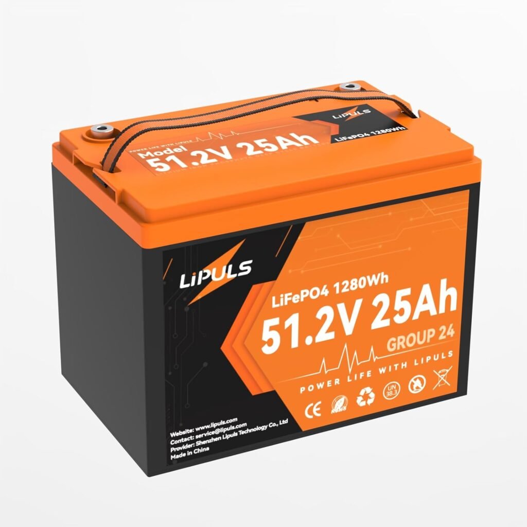 48V (51.2V) 25Ah LiFePO4 Battery, BCI Group Lithium Battery, Deep Cycle Battery with 50A BMS, 2560W Load Power, Up to Cycles 10-Year Lifespan for Trailer RV, Marine, Camping, Solar System 48V (51.2V) 25Ah LiFePO4 Battery, BCI Group Lithium Battery, Deep Cycle Battery with 50A BMS, 2560W Load Power, Up to Cycles 10-Year Lifespan for Trailer RV, Marine, Camping, Solar System