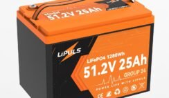 48V (51.2V) 25Ah LiFePO4 Battery, BCI Group 24 Lithium Battery, Deep Cycle Battery with 50A BMS, 2560W Load Power, Up to 15000 Cycles & 10-Year Lifespan for Trailer RV, Marine, Camping, Solar System
