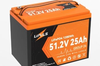 48V (51.2V) 25Ah LiFePO4 Battery, BCI Group 24 Lithium Battery, Deep Cycle Battery with 50A BMS, 2560W Load Power, Up to 15000 Cycles & 10-Year Lifespan for Trailer RV, Marine, Camping, Solar System