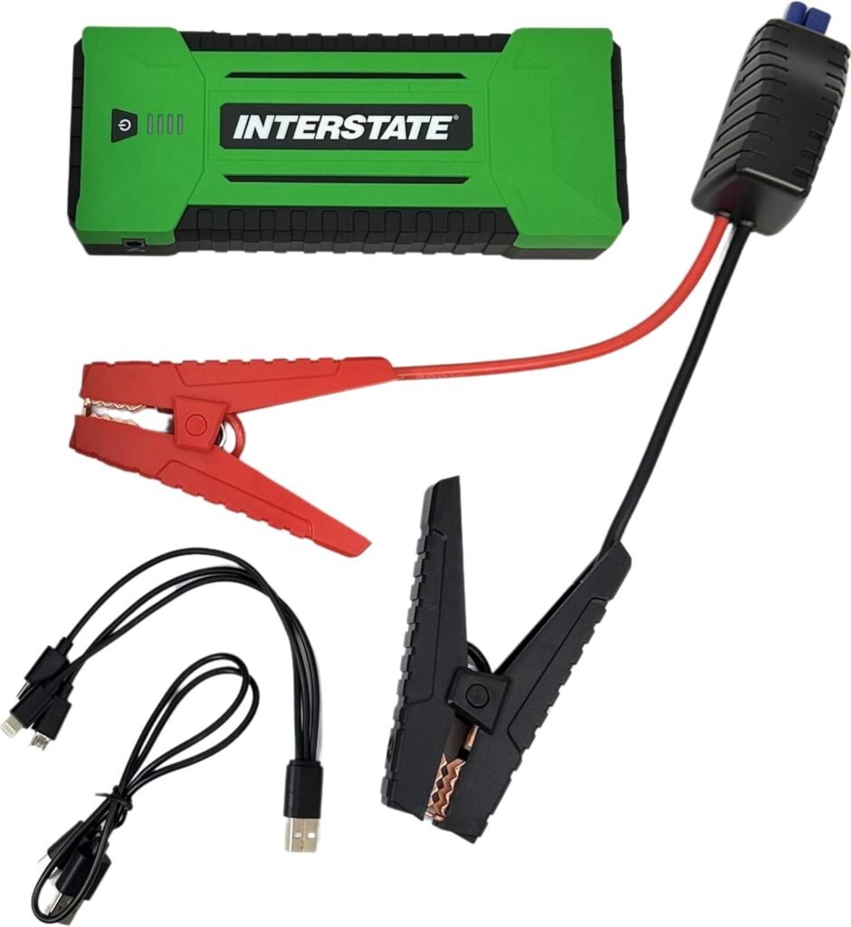 Interstate Batteries 24V, 12V Jump Starter and Charger 1200A, 600A (35,000mAH, 35Ah) Portable LED LiFePo4 Jumpstart Battery Power Pack for Automotives, USB Electronics (JMP3500)