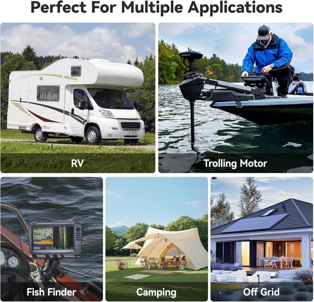 Power Queen 12V 100Ah LiFePO4 Battery, Group Lithium Battery, 15000+ Deep Cycles RV Battery with BMS Protection for Travel Trailer, Motorhome, Trolling Motor, Solar