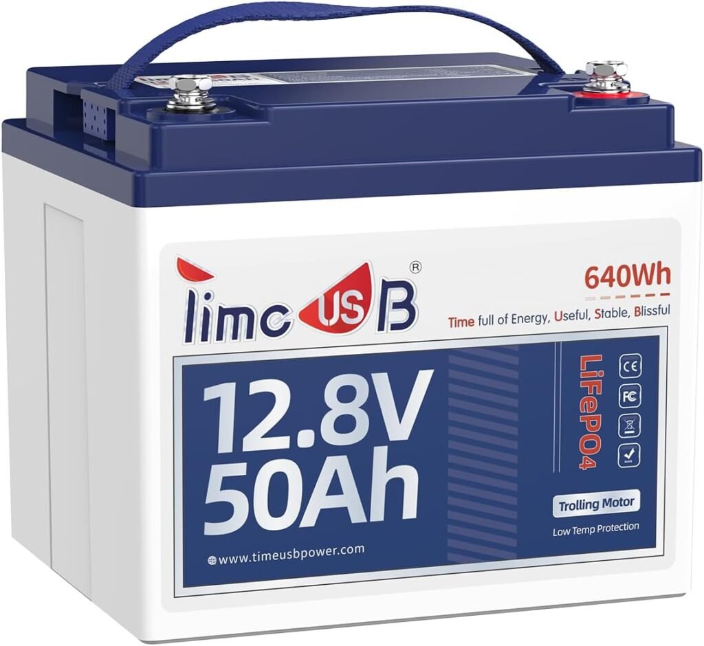 Timeusb 12V 50Ah Trolling Motor LiFePO4 Lithium Battery with Low-Temp Protection, Deep Cycle, Max. 60A Current at 30mins, 12V Battery for 20~70lb Boat Motor, Fish Finder, Instrument Panel etc. Timeusb 12V 50Ah Trolling Motor LiFePO4 Lithium Battery with Low-Temp Protection, Deep Cycle, Max. 60A Current at 30mins, 12V Battery for 20~70lb Boat Motor, Fish Finder, Instrument Panel etc.