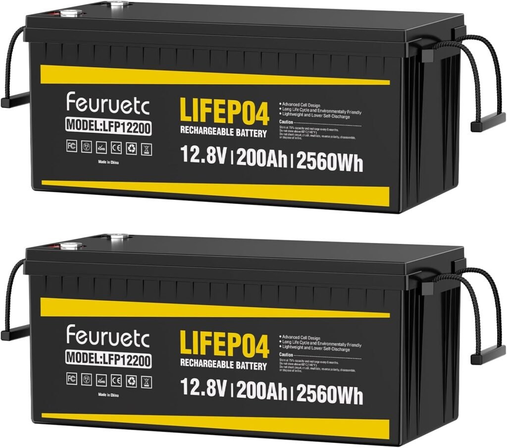 12V 100Ah LiFePO4 Battery - Small RV Battery with 100A BMS, 15000+ Deep Cycles, Solar Energy Storage, Lithium Phosphate Batteries for Home Motor, Travel Trailer, Camping, Off-Grid Power（ 2PC