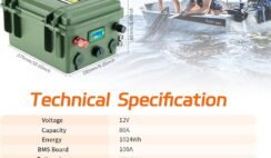 12V 80Ah LiFePO4 Battery,Trolling Motor Battery Built-in 100A BMS 1024Wh,8000+ Deep Cycle Lithium Batteries 12V for Marine,Boat,Solar,RV