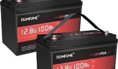 2 Pack 12V 100Ah LiFePO4 Lithium Battery 100A BMS, 6000+ Cycles, 1280Wh Group 31 Rechargeable Battery High Energy Density, Ideal for RVs, and Off-Grid Applications