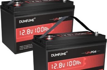 2 Pack 12V 100Ah LiFePO4 Lithium Battery 100A BMS, 6000+ Cycles, 1280Wh Group 31 Rechargeable Battery High Energy Density, Ideal for RVs, and Off-Grid Applications