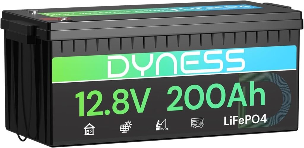 Dyness 12V 200Ah PLUS LiFePO4 Battery, Max. 2560Wh Power, 12.8V LiFePO4 Battery Upgrade 200A BMS with Low-Temp Protection, 4000+ Deep Cycles 12V Lithium Battery Perfect for RV, Solar System, Off-Grid Dyness 12V 200Ah PLUS LiFePO4 Battery, Max. 2560Wh Power, 12.8V LiFePO4 Battery Upgrade 200A BMS with Low-Temp Protection, 4000+ Deep Cycles 12V Lithium Battery Perfect for RV, Solar System, Off-Grid