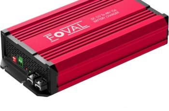 FOVAL 12V to 48V DC to DC Charger, 800W Ultra-Fast Battery Charger for LiFePO4, Lead-Acid, AGM, Gel, and Lithium – Multi-Stage Charging for RVs, CVS, Trailers, Boats and Trucks