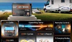 HumsiENK 12V 300Ah (314Ah) LiFePO4 Lithium Battery,Mini Size,200A BMS with Bluetooth,15000+ Deep Cycle 300Ah Lithium Rechargeable Battery,Max. 4019Wh Energy for RV, Marine and Off Grid Applications