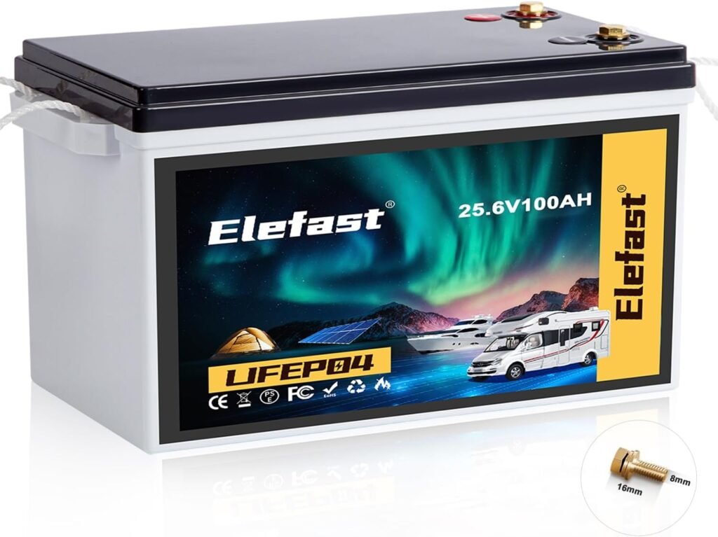 Lifepo4 Battery 100AH 24V Lithium Battery Built-in 100A BMS,Up to Deep Cycle,Perfect for Trolling Motors, Marine,RV,Boat,Solar System Home Storage