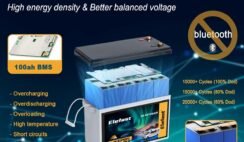Lifepo4 Battery 100AH 24V Lithium Battery Built-in 100A BMS,Up to 20000 Deep Cycle,Perfect for Trolling Motors, Marine,RV,Boat,Solar System Home Storage
