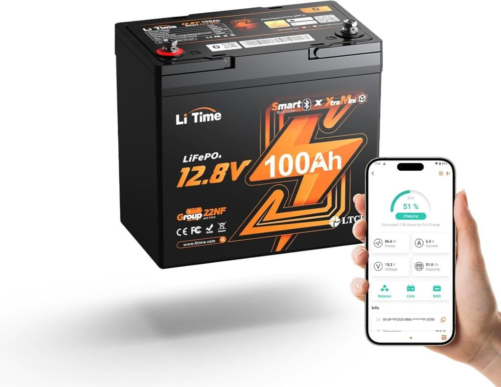 Litime 12V 100Ah Xtra-Mini Bluetooth Trolling Motor LiFePO4 Battery, Volt MINI Small Lithium Batteries, Up to Deep Cycle, 100A BMS for RV, Camper, Travel Trailers, Boat, Yacht, Kayak Litime 12V 100Ah Xtra-Mini Bluetooth Trolling Motor LiFePO4 Battery, Volt MINI Small Lithium Batteries, Up to Deep Cycle, 100A BMS for RV, Camper, Travel Trailers, Boat, Yacht, Kayak
