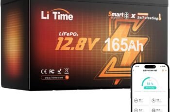 Litime 12V 165Ah LiFePO4 Battery Bluetooth, Group 31 Lithium Battery with 165A BMS, Up to 15000+ Deep Cycles for RV, Travel Trailer, Trolling Motor