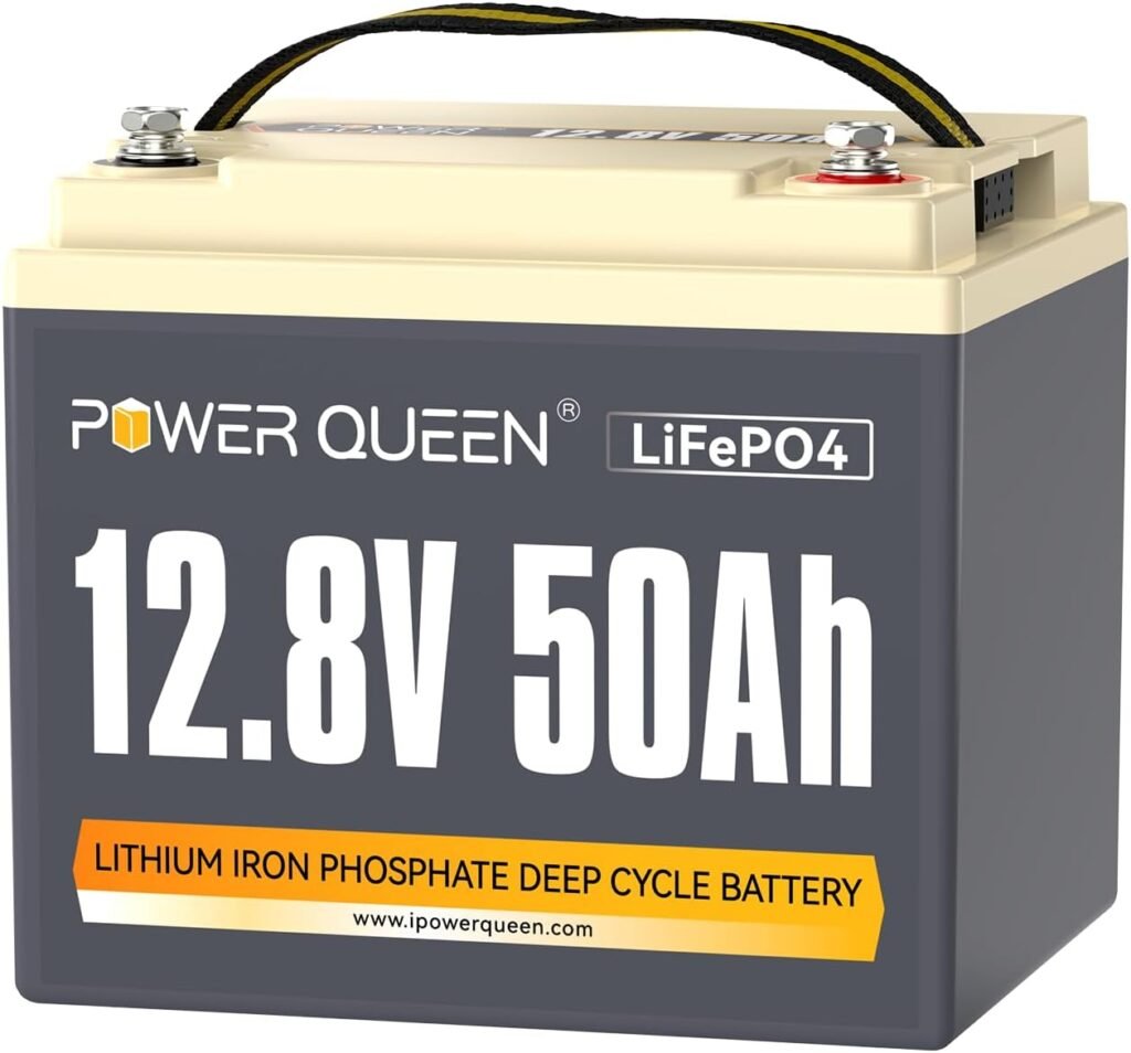 Power Queen 12V 50Ah LiFePO4 Battery Upgrade, Lithium Battery with 50A BMS Protection, Up to Cycles, Portable Lightweight for RV Camping, Trolling Motor,Fish Finder, Solar Power Queen 12V 50Ah LiFePO4 Battery Upgrade, Lithium Battery with 50A BMS Protection, Up to Cycles, Portable Lightweight for RV Camping, Trolling Motor,Fish Finder, Solar