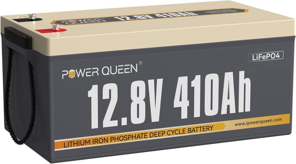 Power Queen LiFePO4 Battery 12V 100Ah, Group Lithium Battery, with 1280Wh Energy and BMS Protection, Up to Deep Cycles for RV Trailer, Camper Van, Solar Off-Grid Power Queen LiFePO4 Battery 12V 100Ah, Group Lithium Battery, with 1280Wh Energy and BMS Protection, Up to Deep Cycles for RV Trailer, Camper Van, Solar Off-Grid