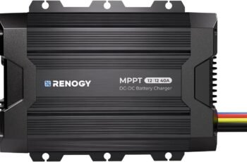 Renogy DC to DC Charger with MPPT 12V 40A Solar Input – 670W Dual Charging Car Battery Chargers for RV Marine Camping Compatible with LiFePO4 Gel Flooded and Sealed Lead Acid Batteries