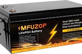 12V 300Ah LiFePO4 Lithium Battery Integrated 200A BMS 15000+ Cycling Deep Cycle Li-Ion Battery MAX 3840W Power Supports series/parallel connection, great for solar, RV, boat and off-grid use