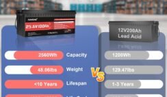 24V 100Ah LiFePO4 Battery, Built-in 100A BMS 24V Lithium Battery, Low Temperature Protection,2560W Power Output, Up to 15000+ Cycles, Ideal for RV, and Solar Off-Grid Systems