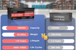 24V 100Ah LiFePO4 Battery, Built-in 100A BMS 24V Lithium Battery, Low Temperature Protection,2560W Power Output, Up to 15000+ Cycles, Ideal for RV, and Solar Off-Grid Systems