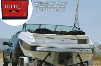 Ionic Lithium 12V 1400CA Marine Battery – Lightweight, Fast Charging LiFePO4 Battery with Bluetooth – IC-12V40-S9