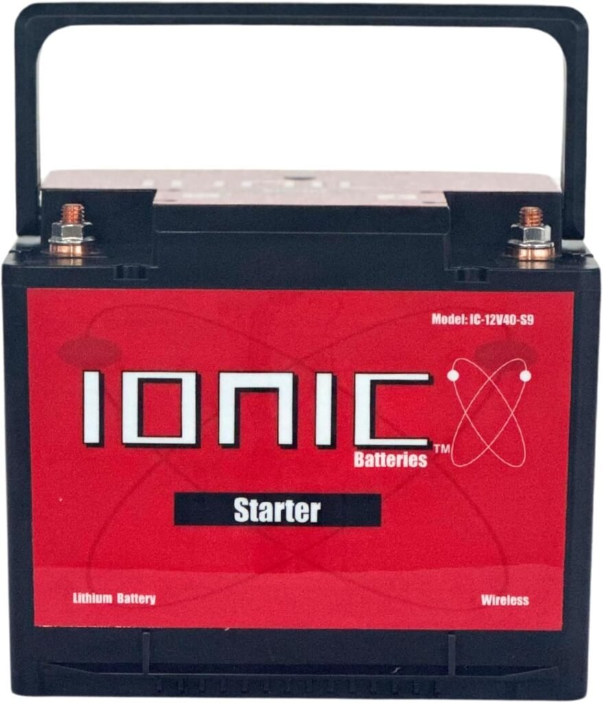 Ionic Lithium 12V 1400CA Marine Battery - Lightweight, Fast Charging LiFePO4 Battery with Bluetooth - IC-12V40-S9