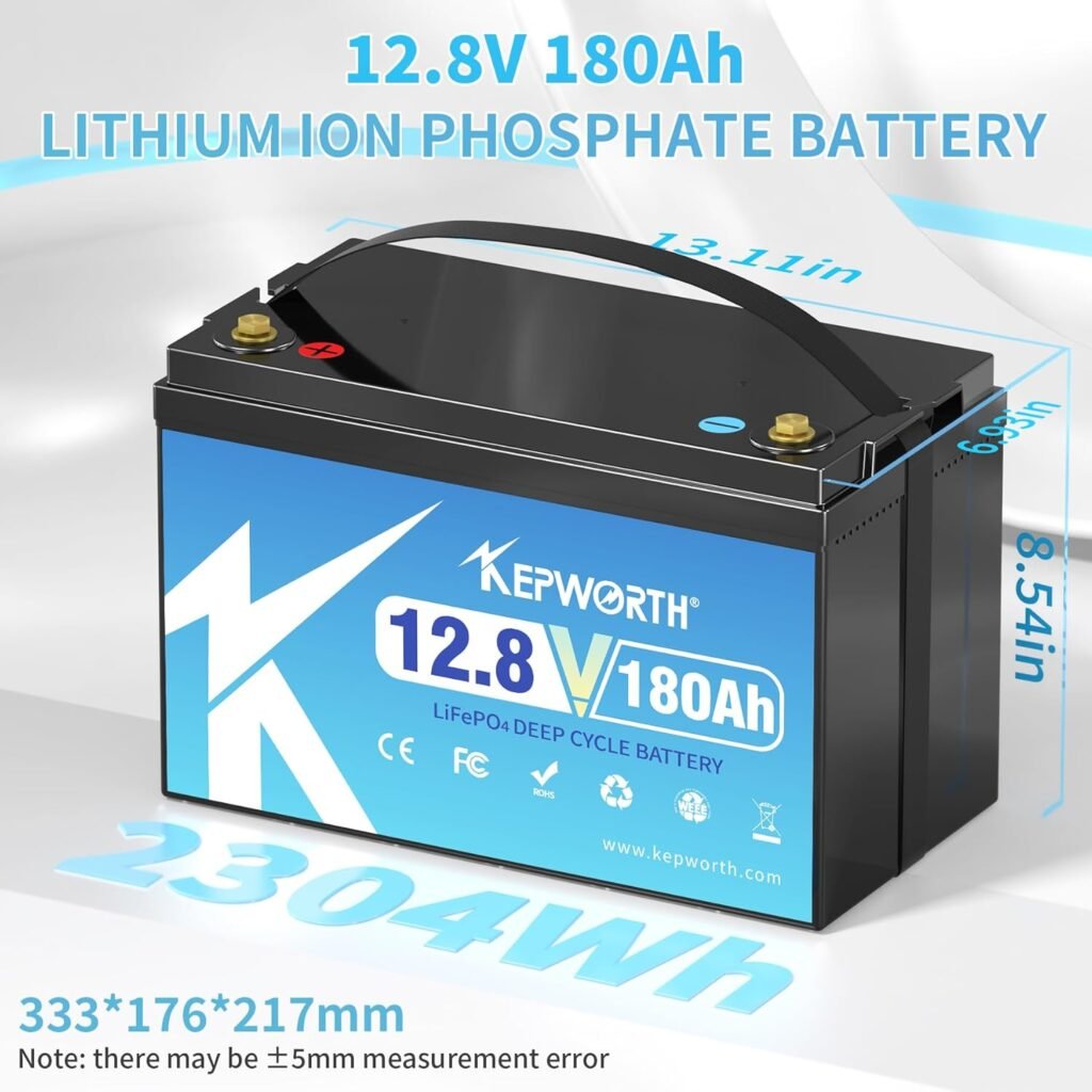 KEPWORTH 12.8V 180Ah LiFePO4 Battery, Rechargeable Lithium Batteries Group 31, UP to 4000+ Deep Cycles, Grade A Lithium Iron Phosphate Battery Cells, for Boat, Rv, Solar, Trolling Motor, Off Grid… KEPWORTH 12.8V 180Ah LiFePO4 Battery, Rechargeable Lithium Batteries Group 31, UP to 4000+ Deep Cycles, Grade A Lithium Iron Phosphate Battery Cells, for Boat, Rv, Solar, Trolling Motor, Off Grid…