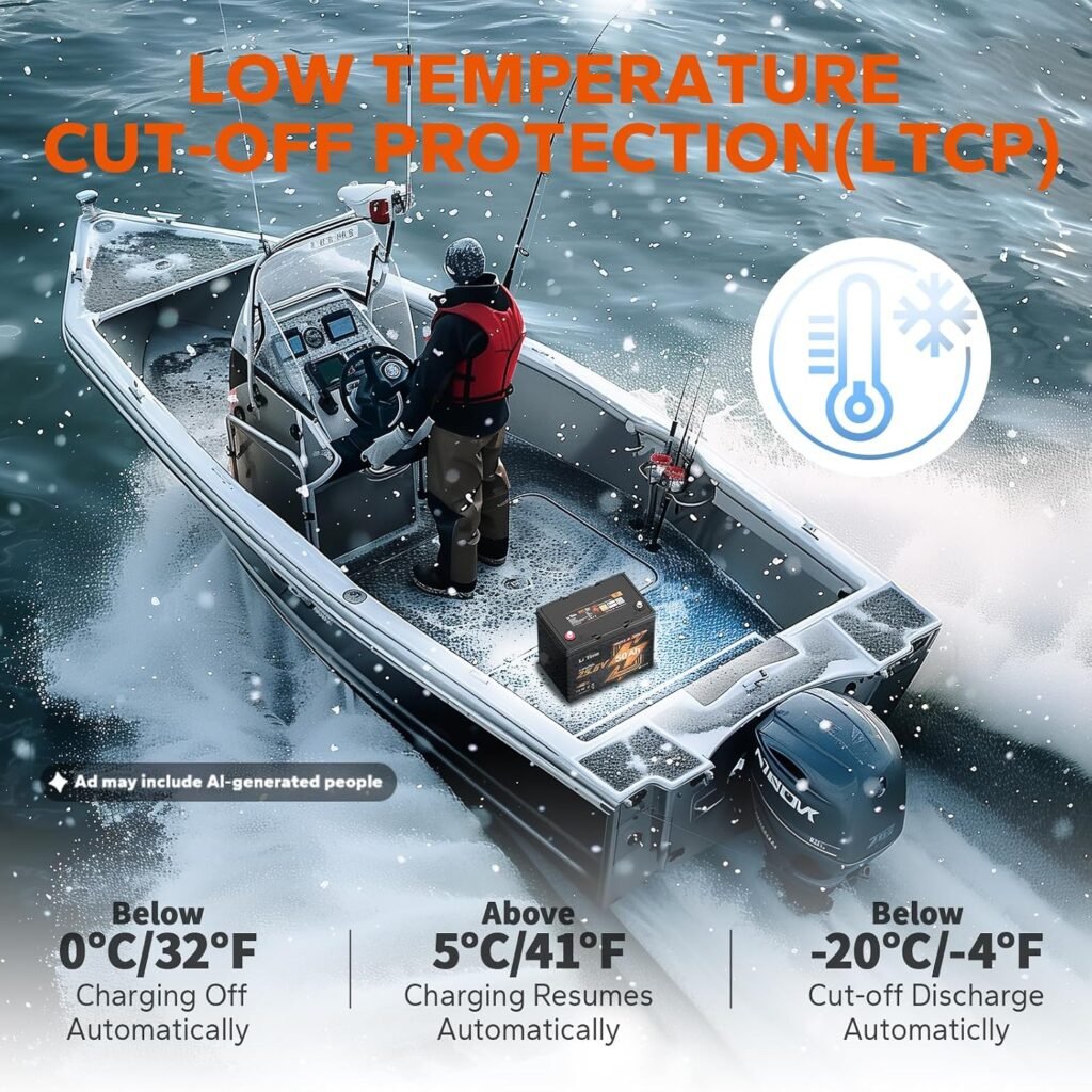 LiTime 24V 50Ah Bluetooth LiFePO4 Lithium Battery, Low-Temp Cutoff Protection, 4000+ Deep Cycle, Built-in 50A BMS, Group 24, Perfect for Trolling Motors, Yacht, Boat, RVs