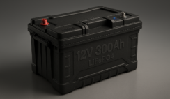 OKMO 12V 300Ah LiFePO4 Lithium Battery With Bluetooth Built-in 150A BMS Low-Temp Protection for RV, Solar/Off-Grid Applications, Home Energy Storage, Marine