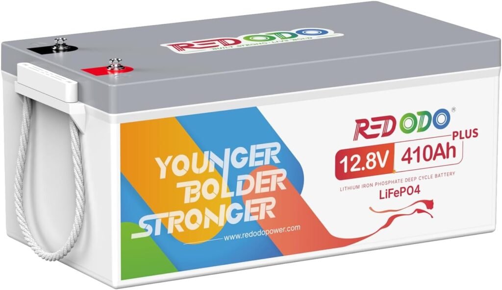 Redodo Pack 12V 410Ah Deep Cycle LiFePO4 Battery, for RV Solar Marine | Group 8D, 250A BMS, Up to Cycles, IP65 Waterproof, Max. 4P4S, 20Wh, for Off Grid, UPS, Years Warranty Redodo Pack 12V 410Ah Deep Cycle LiFePO4 Battery, for RV Solar Marine | Group 8D, 250A BMS, Up to Cycles, IP65 Waterproof, Max. 4P4S, 20Wh, for Off Grid, UPS, Years Warranty