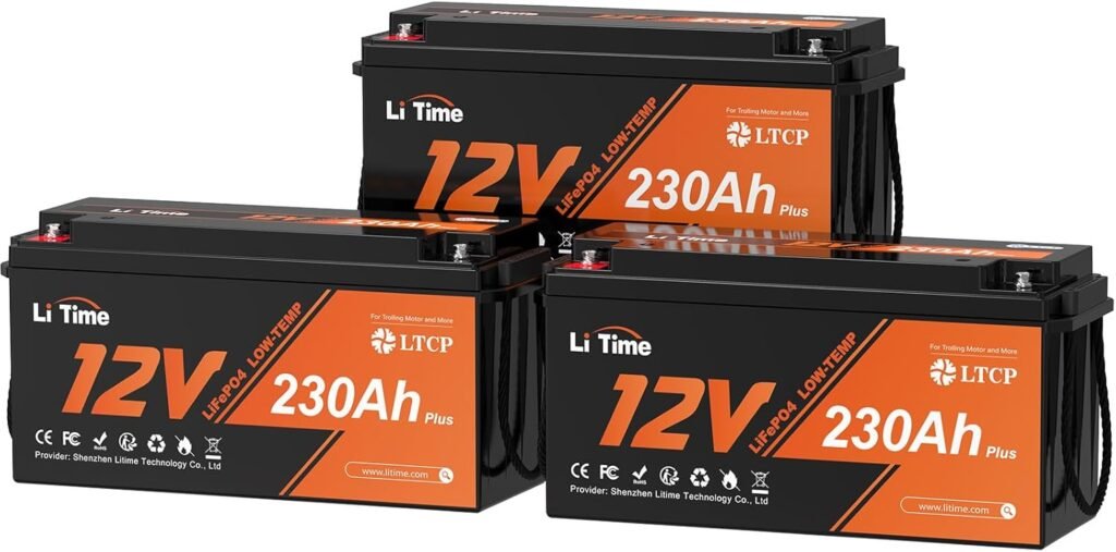 Litime 12V 230Ah LiFePO4 Lithium Battery for RV, Travel Trailer, Solar | Group 4D, Bluetooth, 200A BMS, Max. Cycles, IP65 Waterproof, Low Temp Protection, 2944Wh, for Camper, Off-Grid, Marine Litime 12V 230Ah LiFePO4 Lithium Battery for RV, Travel Trailer, Solar | Group 4D, Bluetooth, 200A BMS, Max. Cycles, IP65 Waterproof, Low Temp Protection, 2944Wh, for Camper, Off-Grid, Marine