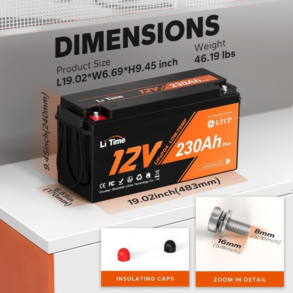 Litime Packs 12V 230Ah Deep Cycle LiFePO4 Battery for RV, Travel Trailer Litime Packs 12V 230Ah Deep Cycle LiFePO4 Battery for RV, Travel Trailer